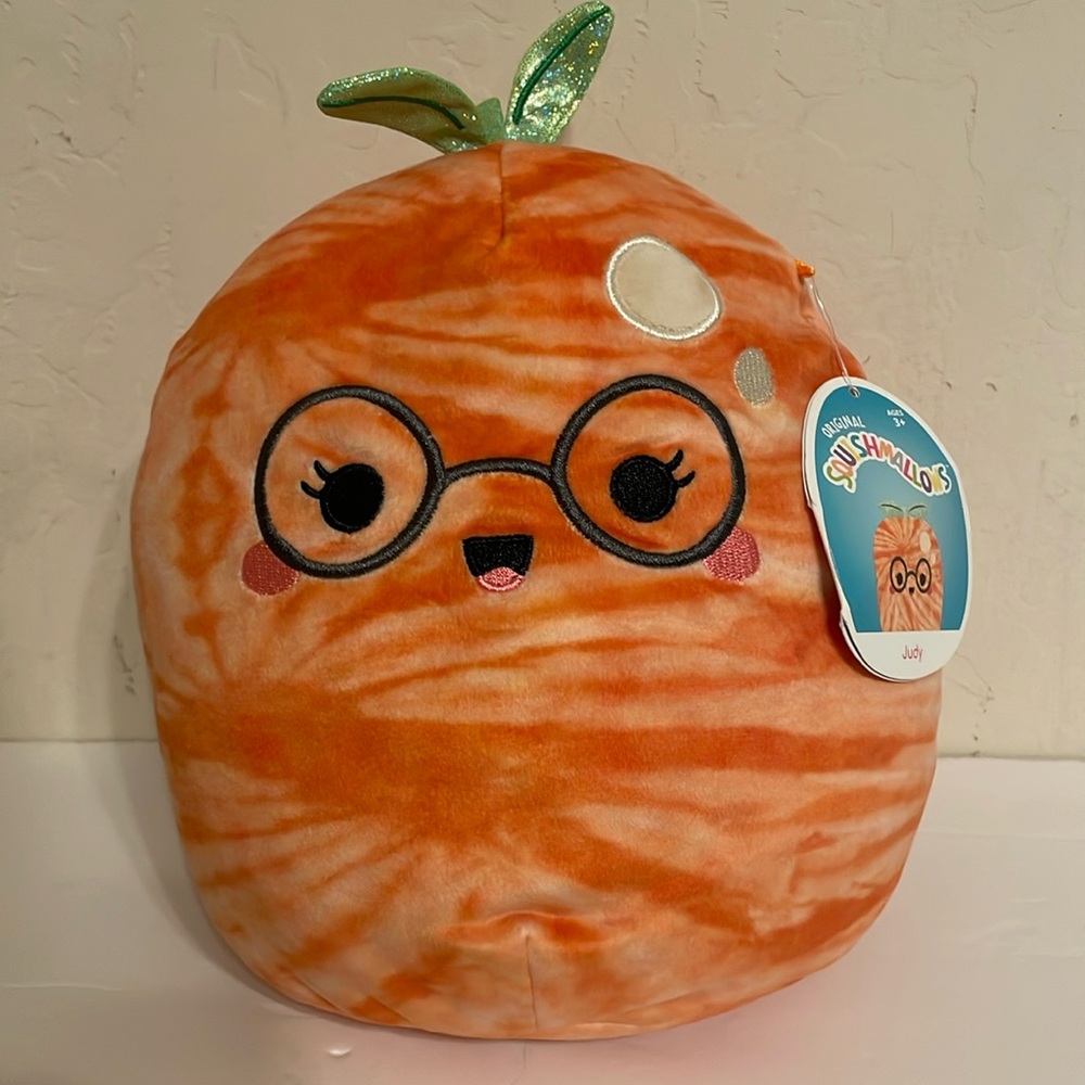 Squishmallow Judy the Tangerine. UltraSoft Stuffed Fruit Squad Toy Plush NWT